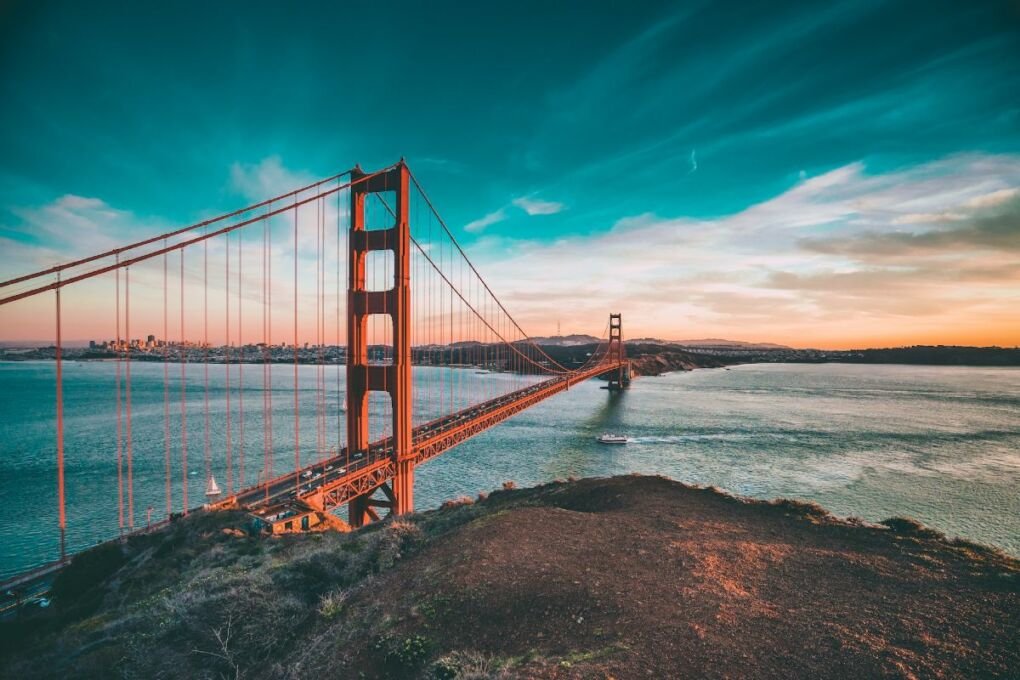 The Golden Gate Bridge tourist attraction in San Francisco United States