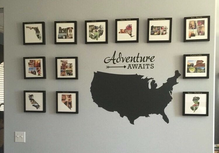 Modern Map Art, Travel Photo Wall 