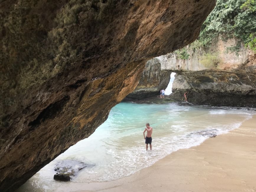 Man-taking-bath-in-mountains-water