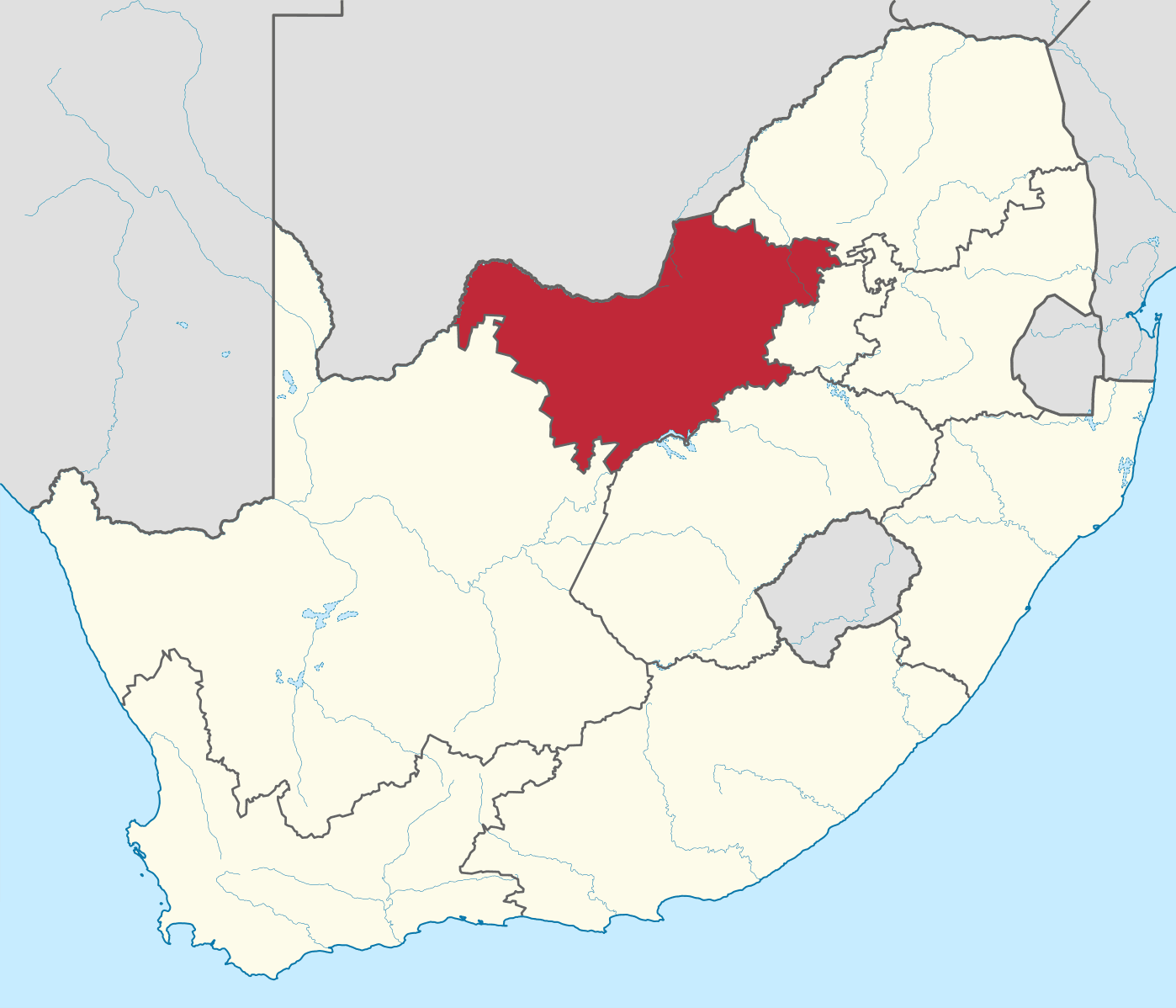 North West South Africa Map