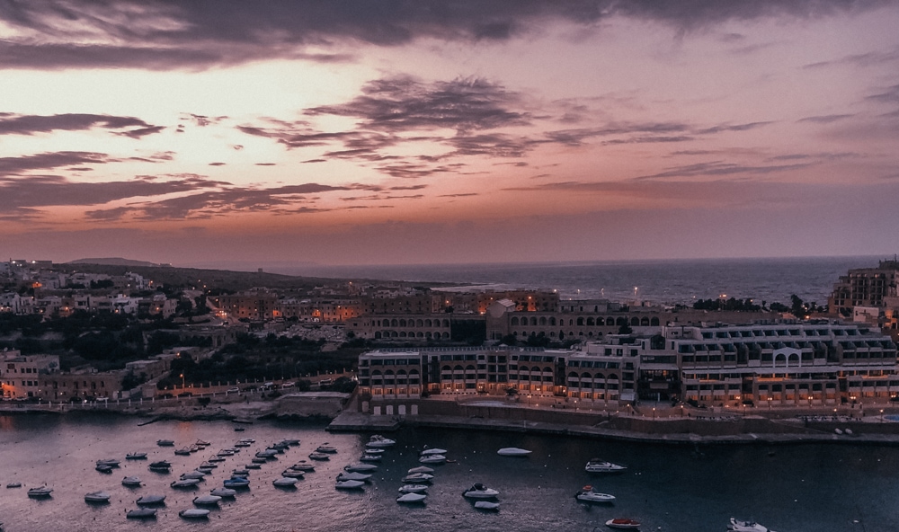 St George's Bay at Sunset -Malta