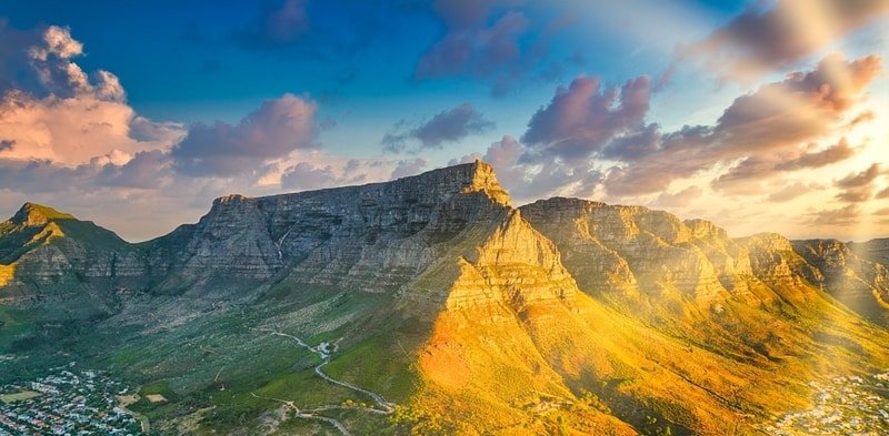 Cape Town city overview Table Mountain South Africa