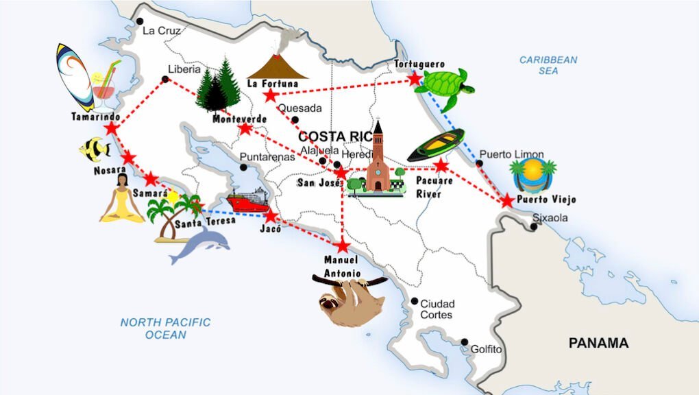 best travel route costa rica