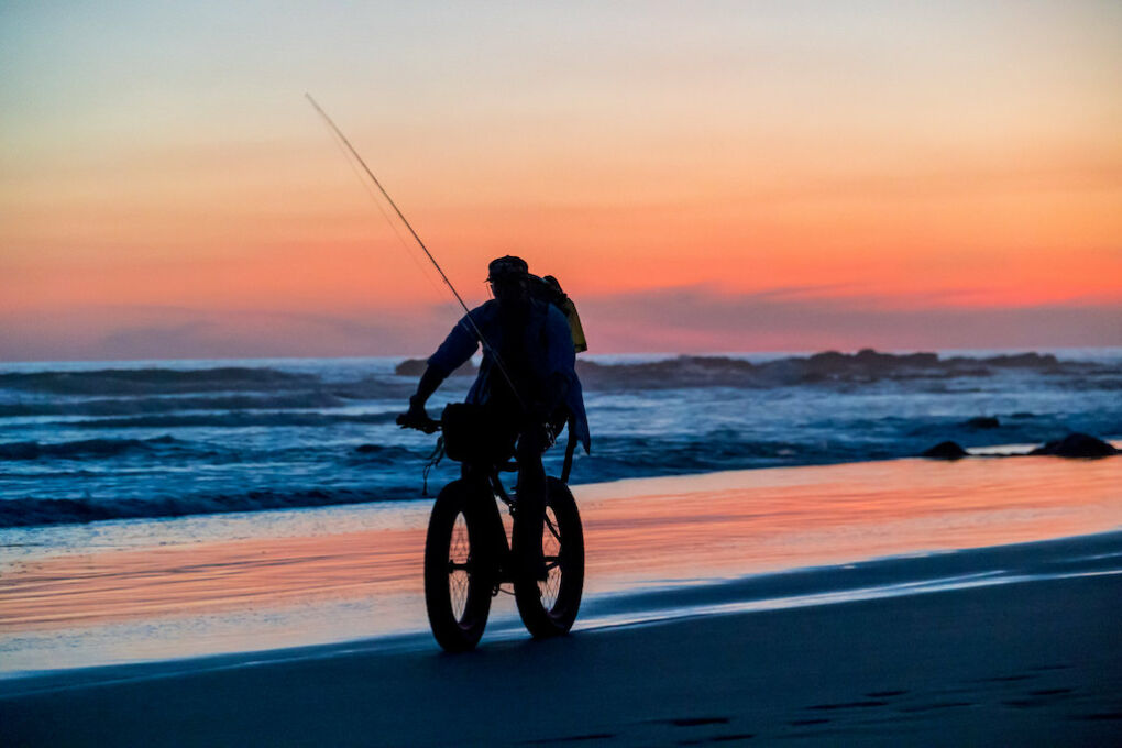 Nosara sunset beach cyclist