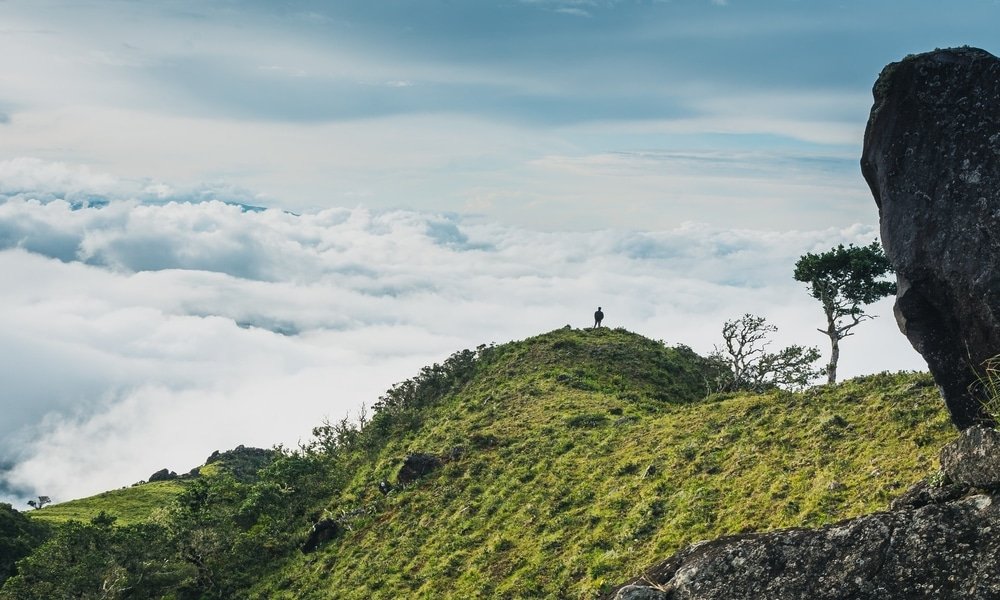 Boquete hiker on a hill in Panama