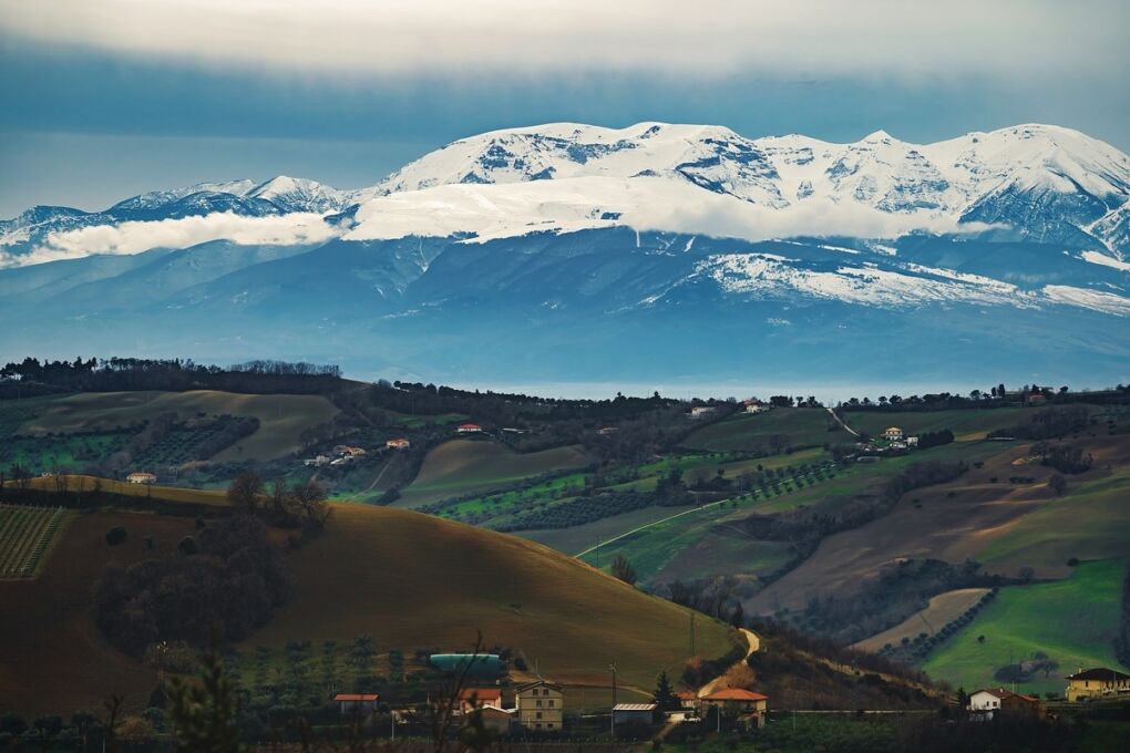Snowy mountain range of Abruzzo