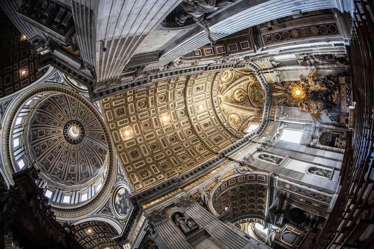 Decorative ceiling of Duomo in Rome