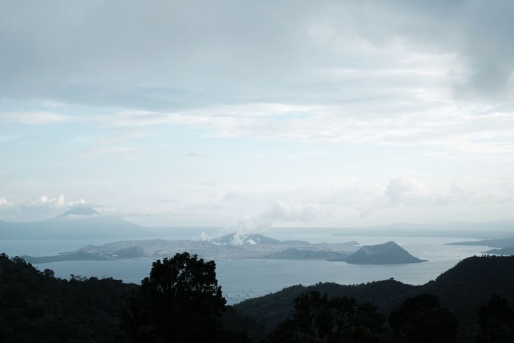 Taal volcano surrounded by body of water