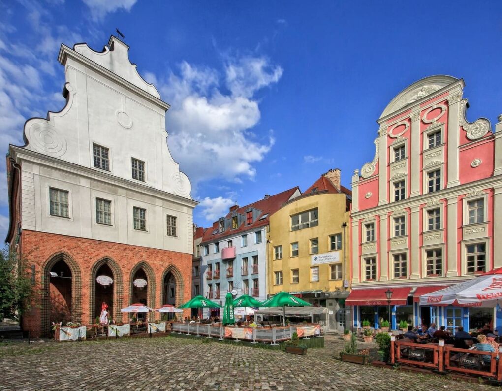 View of city square in Szczecin, Poland