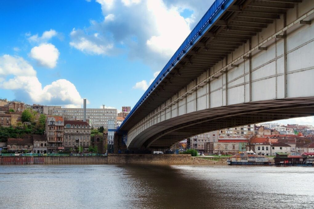 modern bridge in serbia