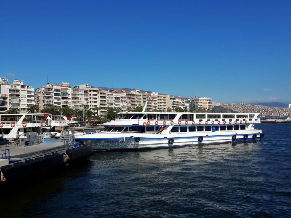 Yacht at harbor in Izmir