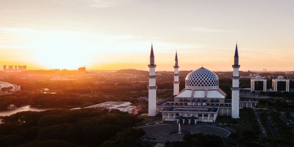 Sunset over a Mosque in Shah Alam