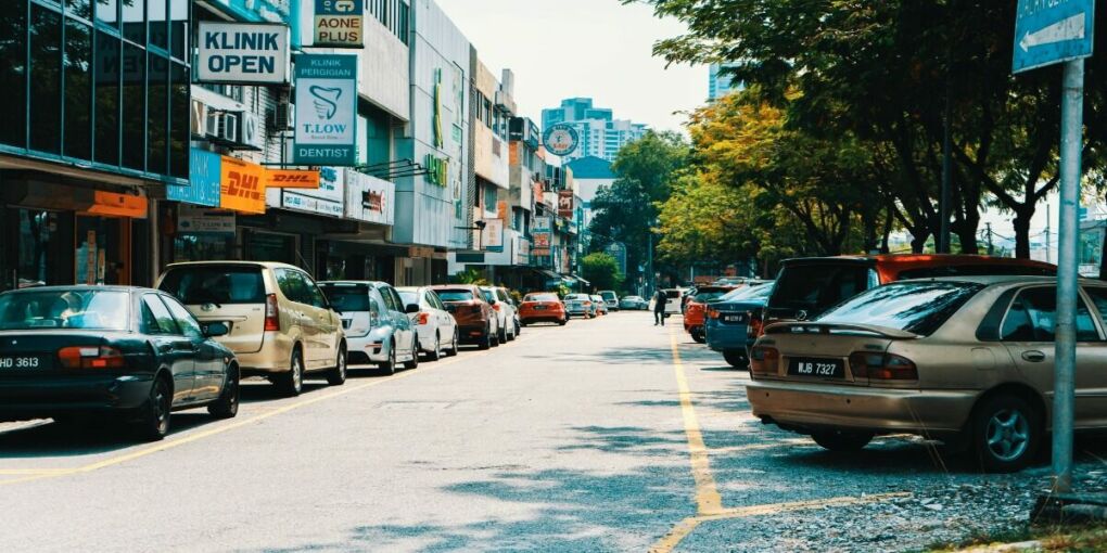 Cars in a busy street in Petaling Jaya