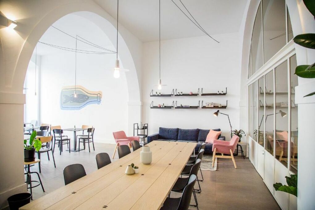 Outsite coliving cafe in Lisbon