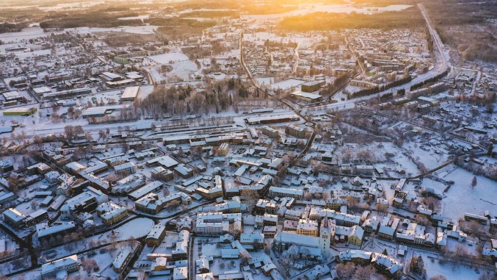 Aerial view of Cesis Old Town