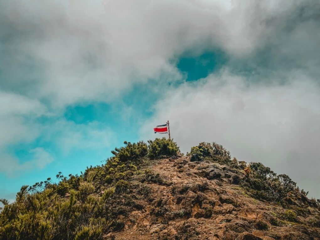 Costa Rican Flag on Cerro la Asuncion