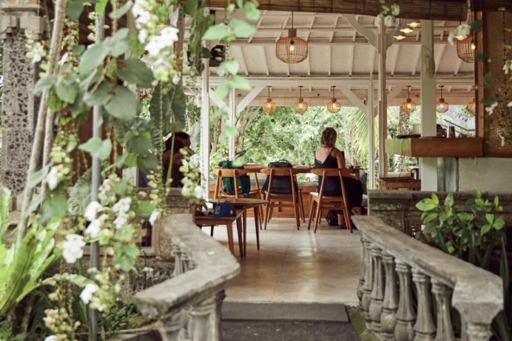The outdoor area at Outpost Ubud Coworking 