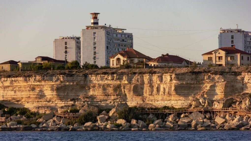 Cliffside on Caspian sea in city of Aktau