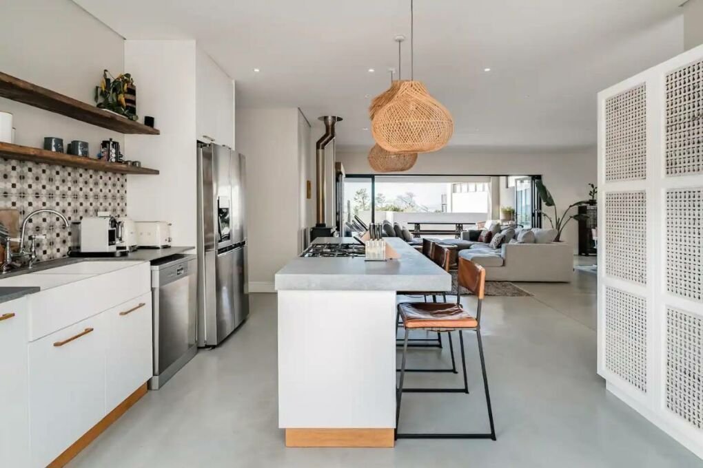 Kitchen inside of the mountain retreat home