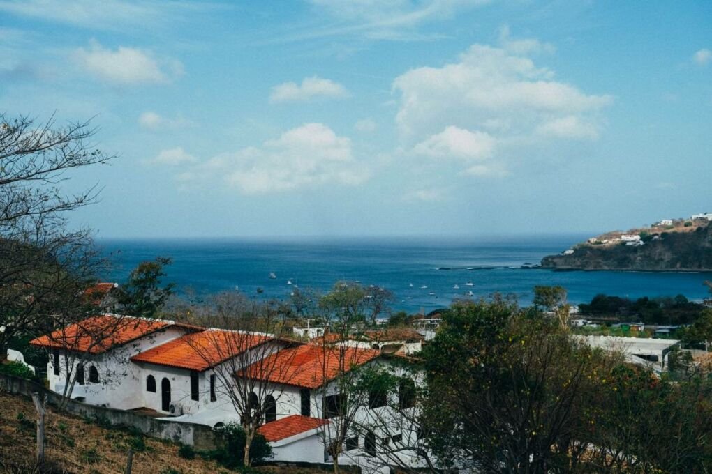 View of ocean from houses