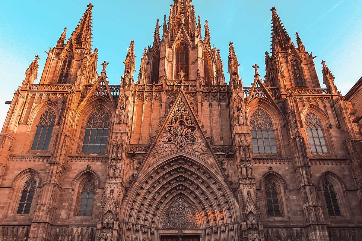 Cathedral of-Barcelona in the Gothic Quarter.