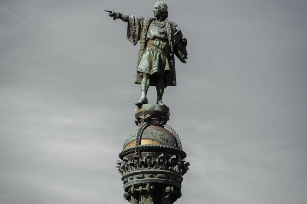 Statue of Columbus Pointing Towards the New World.