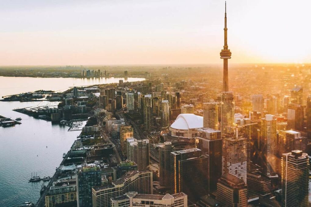 Aerial Photo of Toronto During Golden Hour.