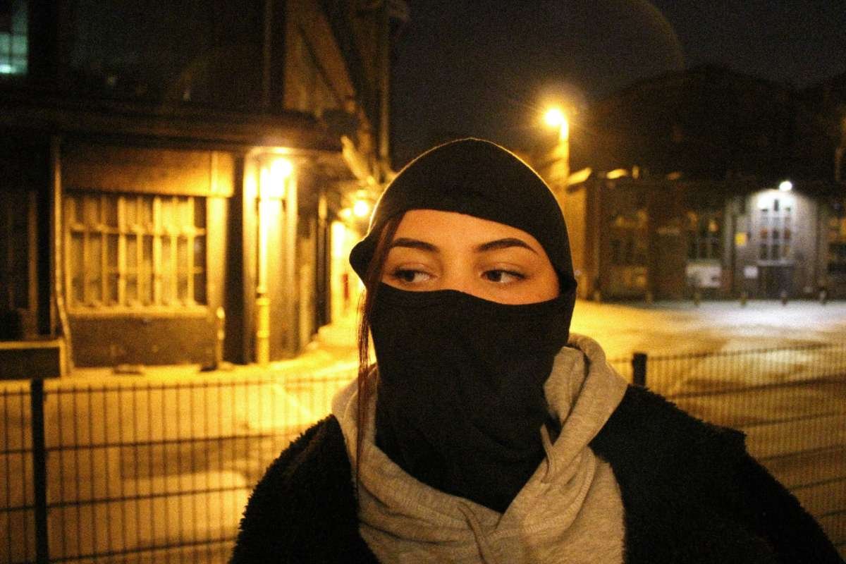 Woman Wearing a Balaclava