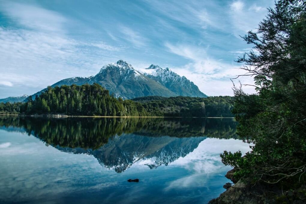 View of the Bariloche mountains in Argentina