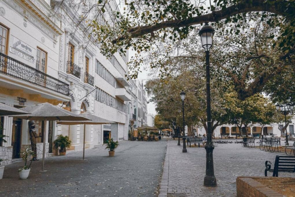 A street in Santo Dominigo showing the colonial architecture