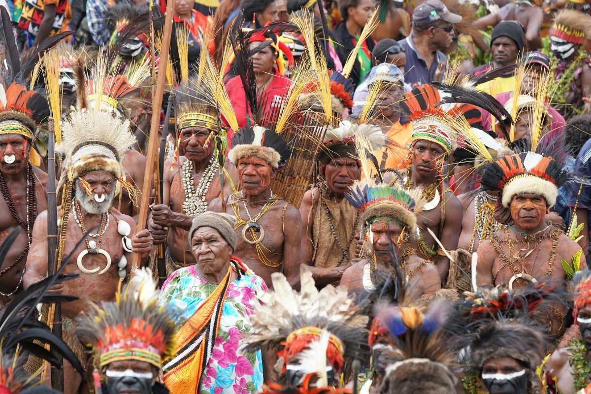 New Guinean tribal people at a festival