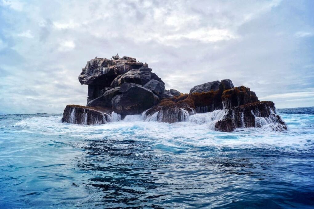 A small rock island in the Galapagos