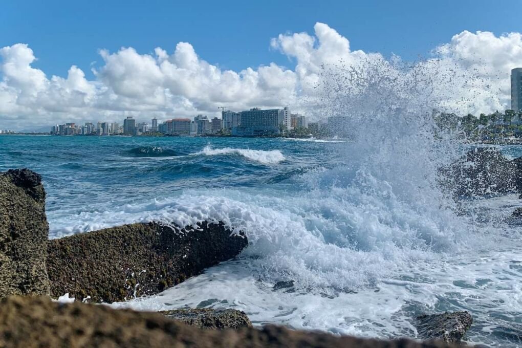 Wave Crashing at Parque Del Tercer Milenio in San Juan.