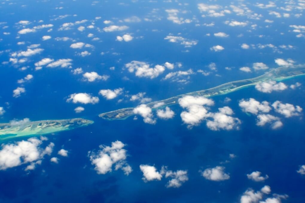 aerial view of the Maldives islands