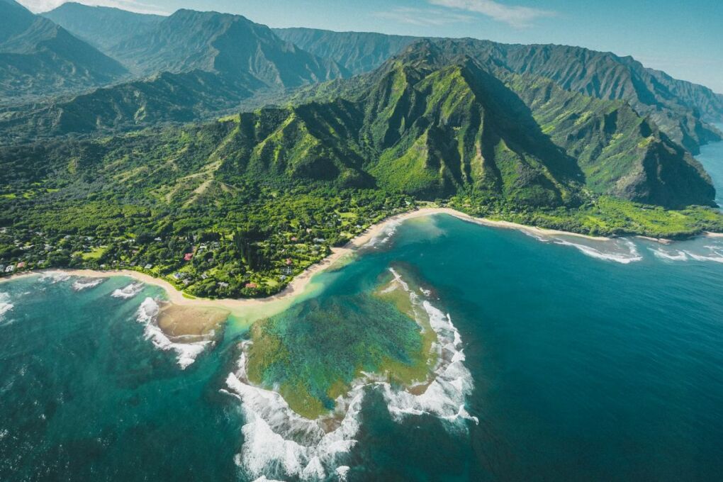 Aerial view of Kauai Island Hawaii