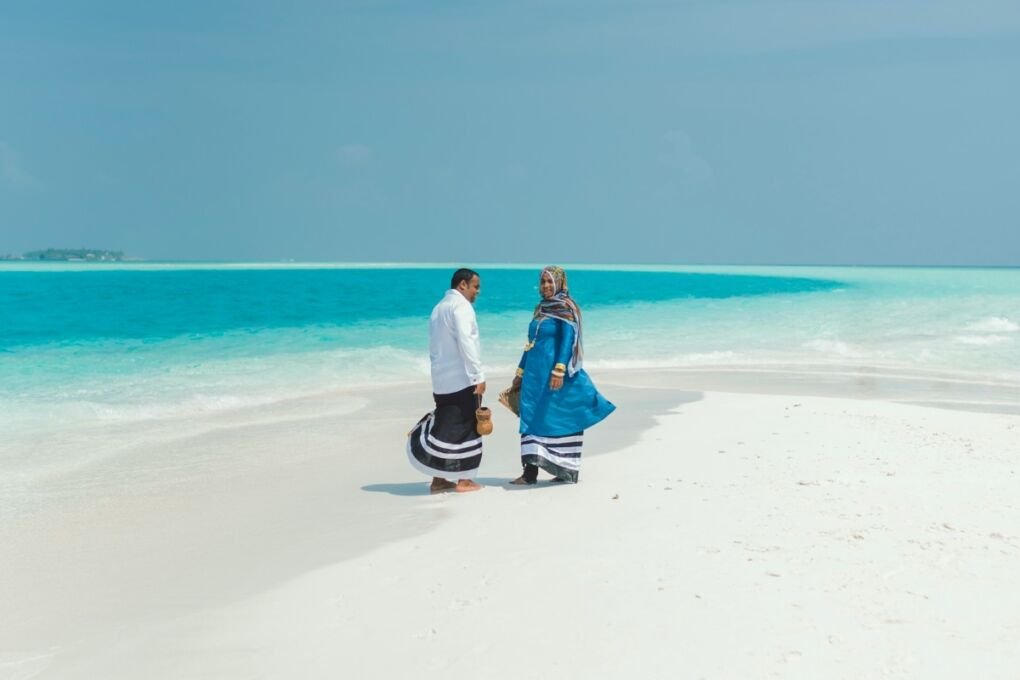 Maldivian locals in traditional dress