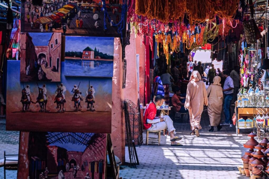 A colorful souk market