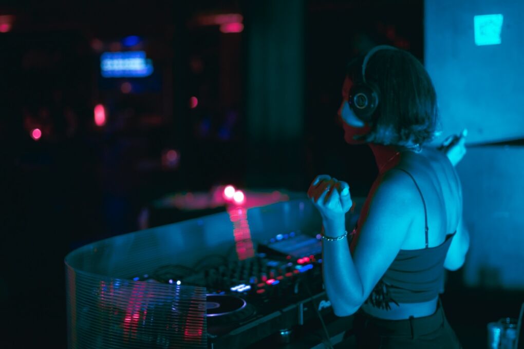 DJ booth at a nightclub in Casablanca