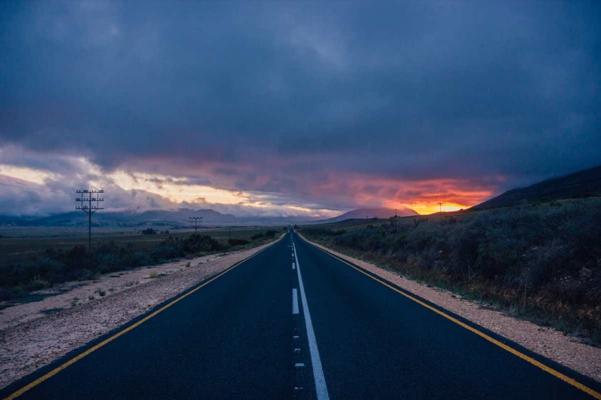 Photo of a sunset in Oudtshoorn