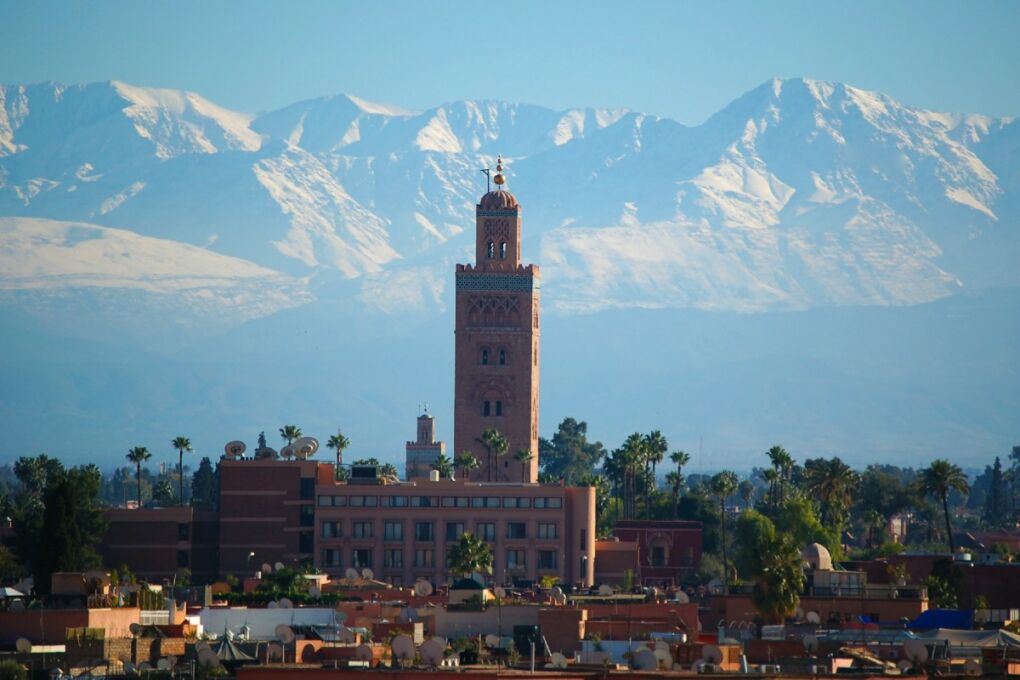 View of Marrakech and the Atlas Mountains