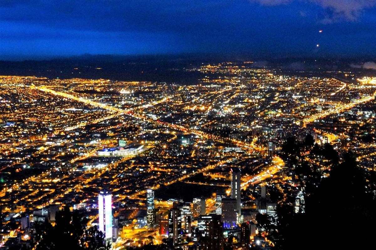 Bogota city lights at night