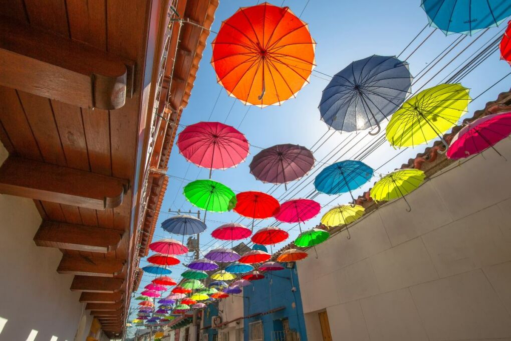 Umbrella tourist attraction in Cartagena