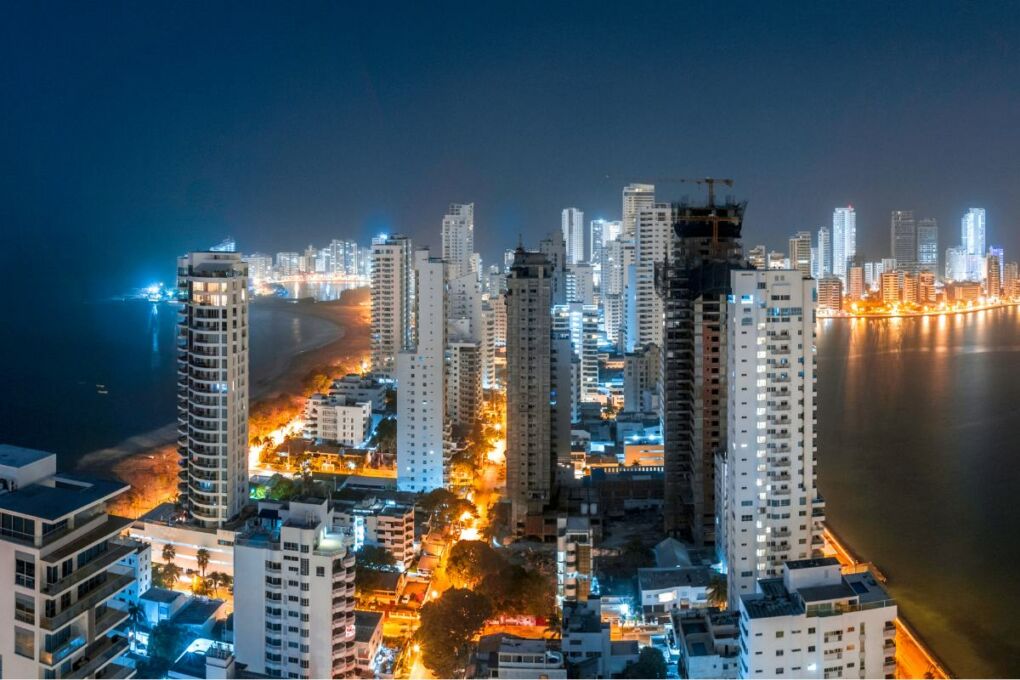 Cartagena skyline at night