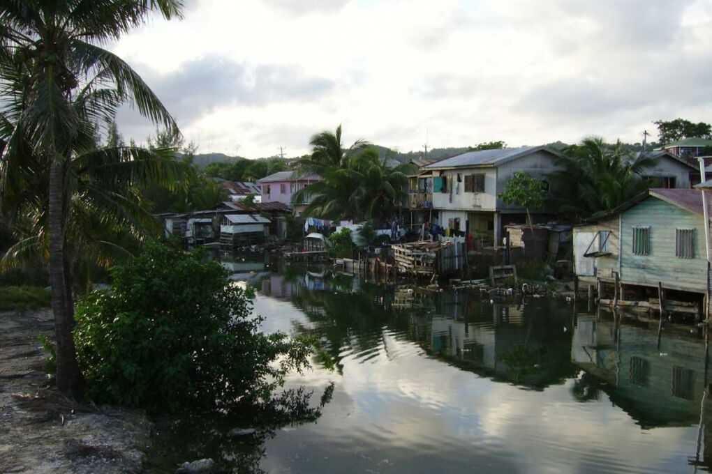 Flooding in Roatan after a hurricane
