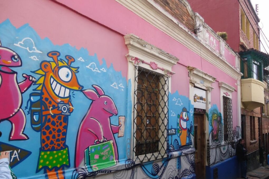 Coloful street art in Bogota