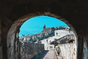 Inside Castillo San Felipe del Morro in Old San Juan.|A Jumping Iguana.|A Sunbathing Iguana.|Busy Street in Old San Juan.|Castillo San Felipe del Morro From the Ocean.|Colorful Houses in San Juan.|The Iconic door of San Juan.|La Perla Neighborhood in San Juan.|Sea View From the Castillo San Felipe del Morro.|Wave Crashing at Parque Del Tercer Milenio in San Juan.